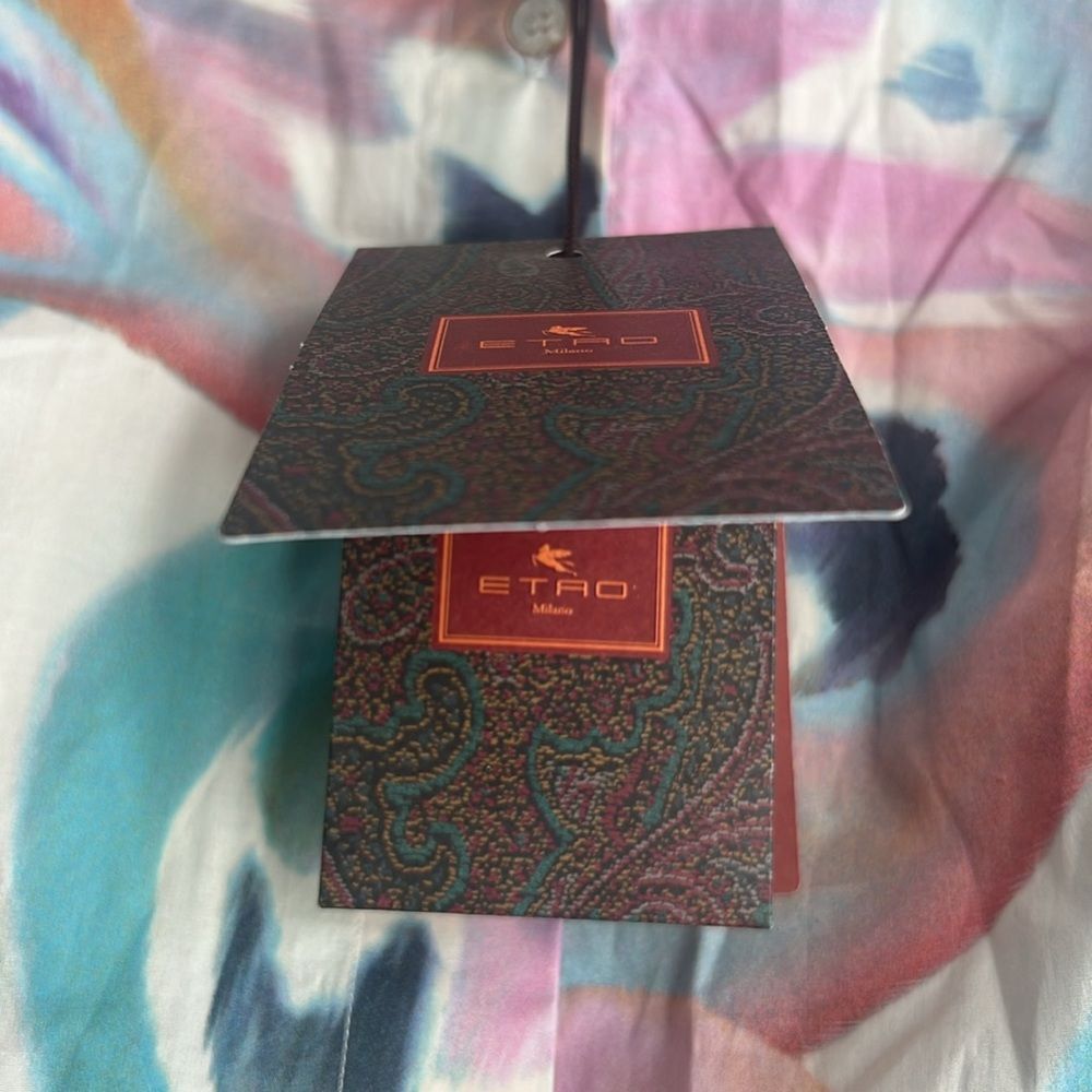 ETRO Milano Printed Button Front Shirt, NWT, Size 46 - Picture 12 of 15